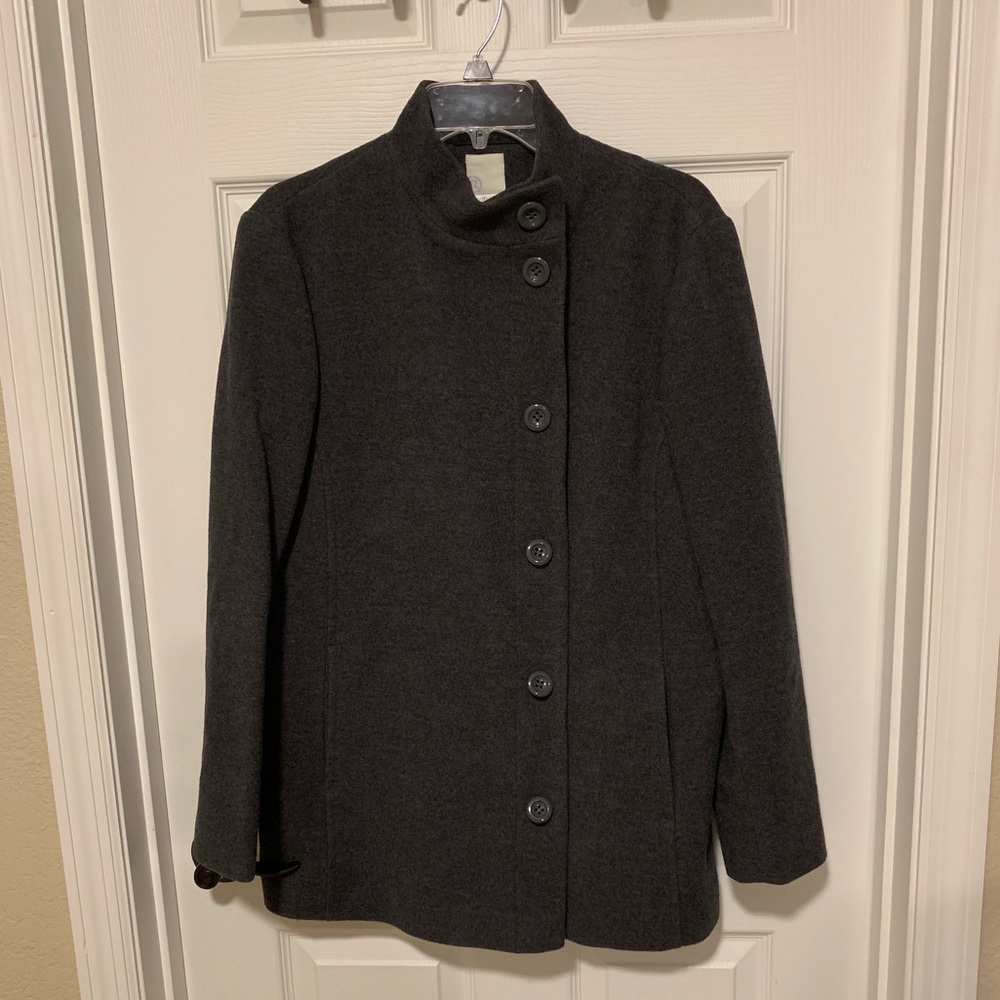 La Redoute Charcoal Grey Lined Coat - Size 12